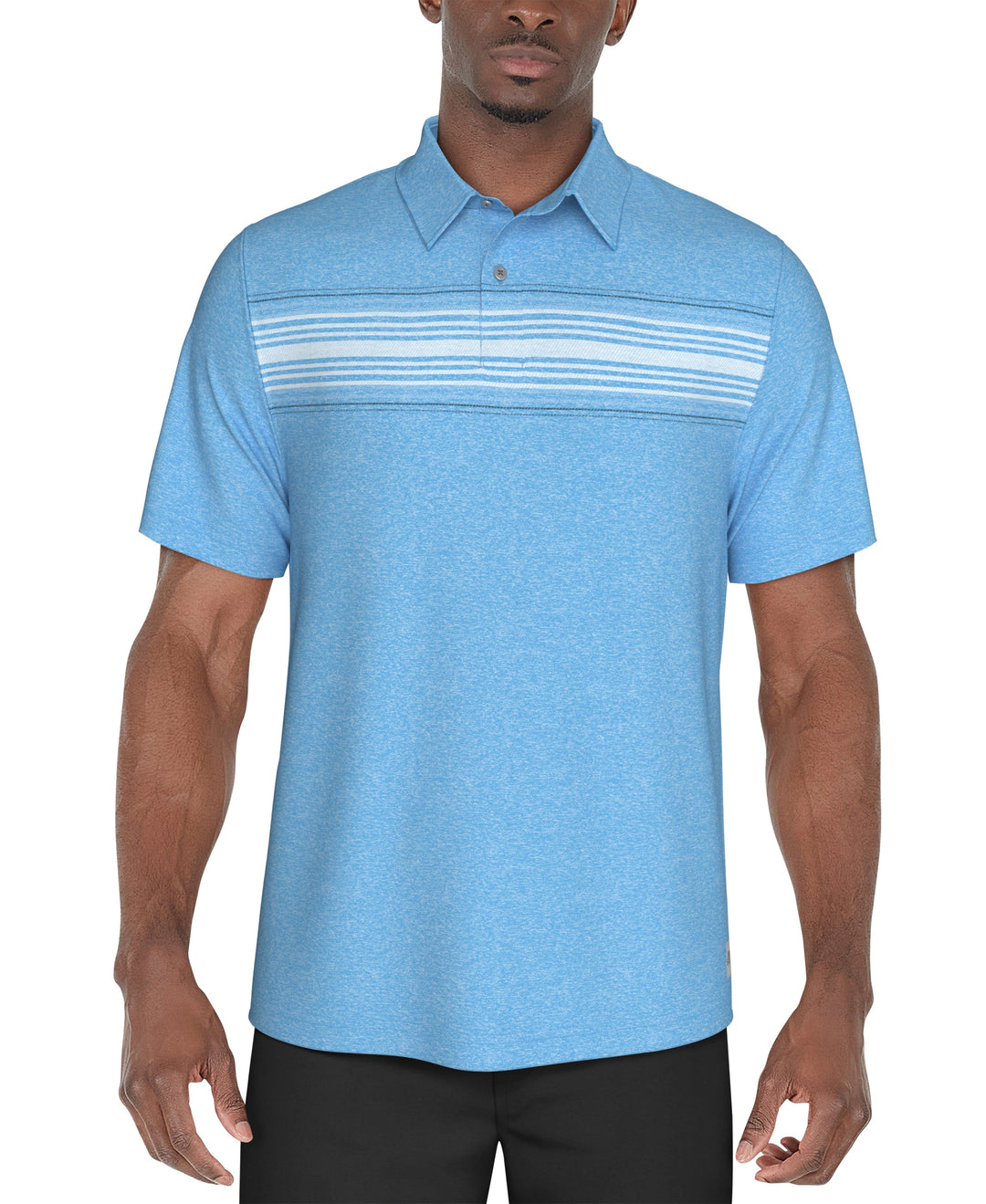 Chest Stripe Golf Polo (Med Ethereal Htr) 