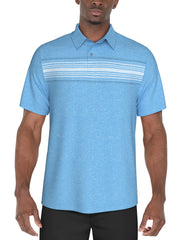 Chest Stripe Golf Polo (Med Ethereal Htr) 