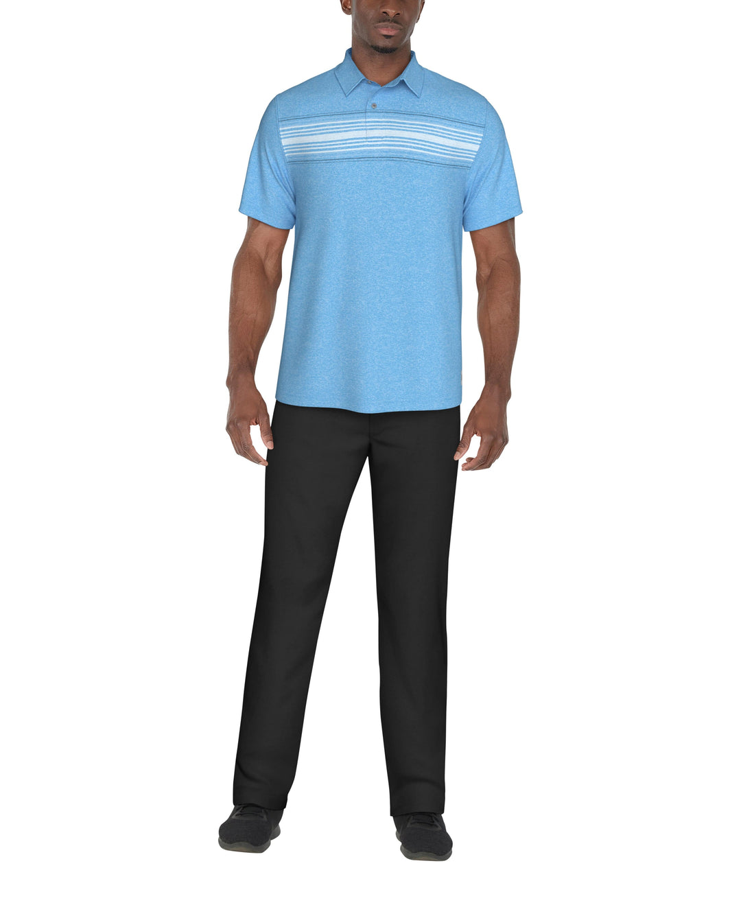 Chest Stripe Golf Polo (Med Ethereal Htr) 