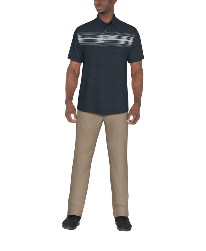 Chest Stripe Golf Polo (Charcoal Art) 