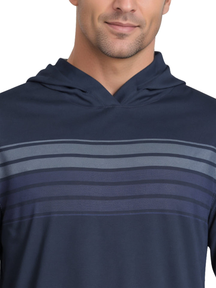 Men's Chest Stripe Printed Hoodie