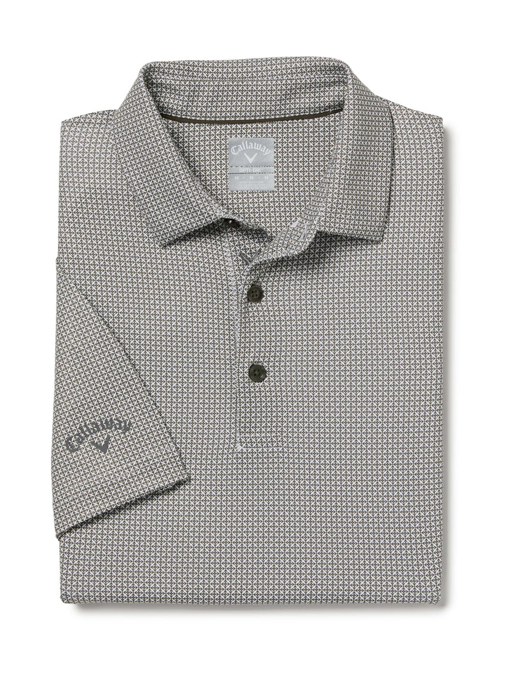 Chevron Foulard Print Golf Polo (Black Lichen) 