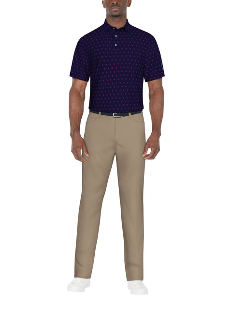 Christmas Print Golf Polo (Peacoat) 