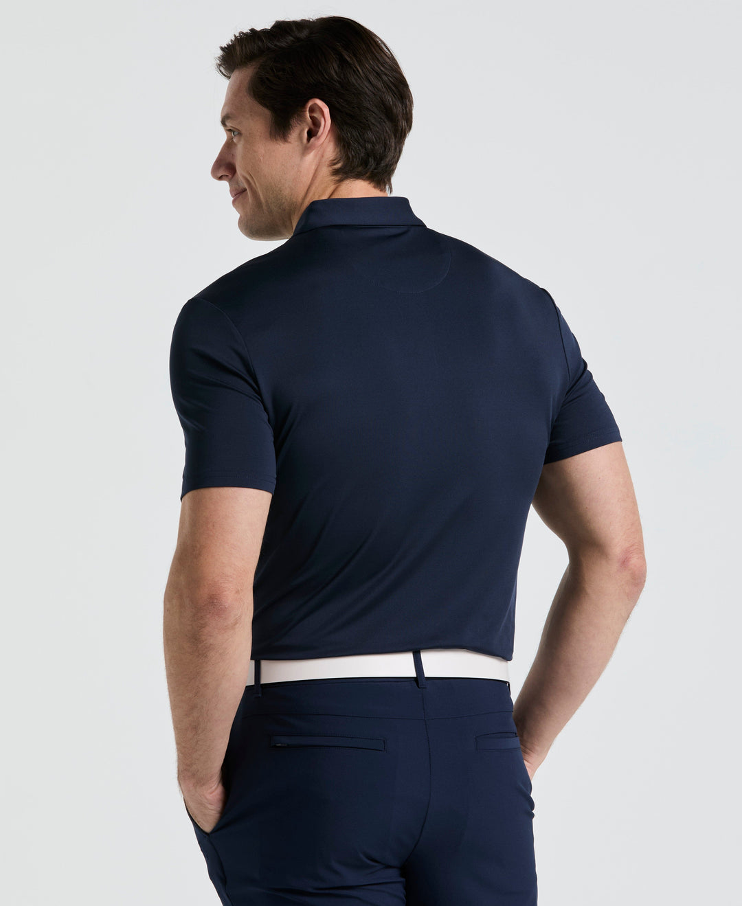 Cocktail Print Golf Polo (Black Iris) 