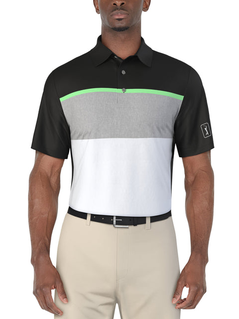 Color Block Golf Polo (Caviar) 