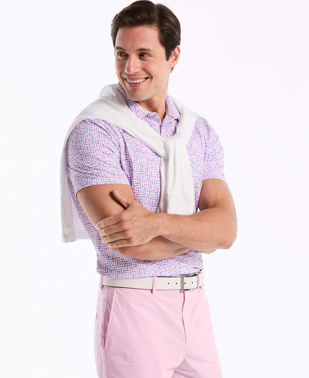 Color Theory Gingham Golf Polo (Pirouette) 