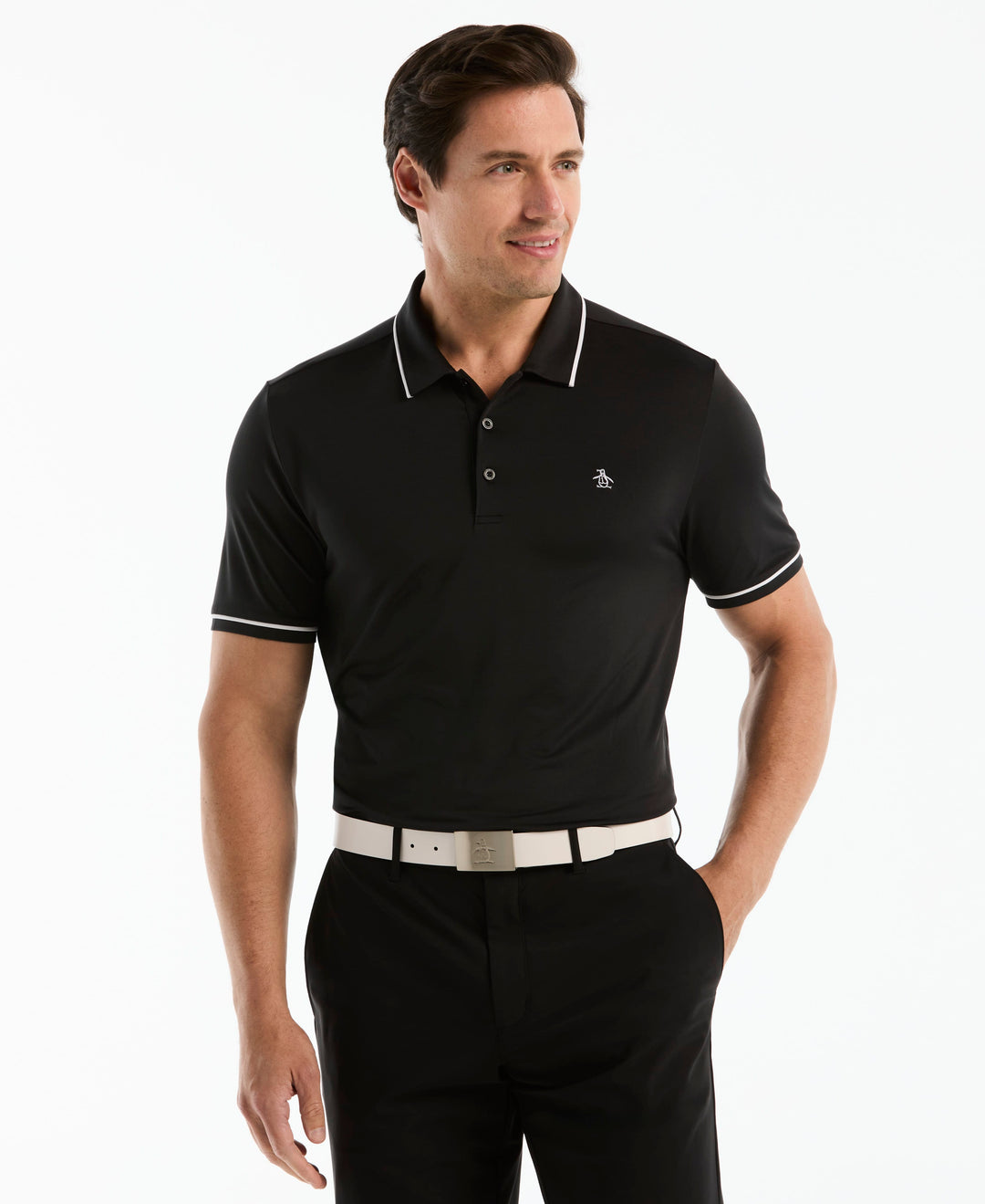 Solid Short Sleeve Polo (Caviar) 