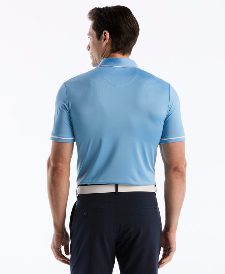 Contrast Tipping Solid Golf Polo (Blissful Blue) 