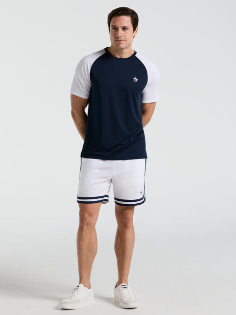 Core Blocked Performance Tennis Tee  (Black Iris) 