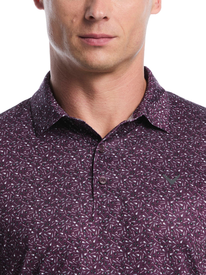 Men's Course Essentials Confetti Print Polo