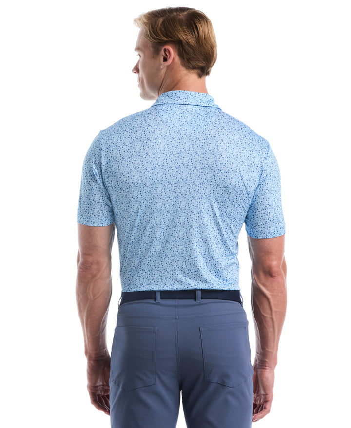 Confetti Print Golf Polo (Cerulean) 