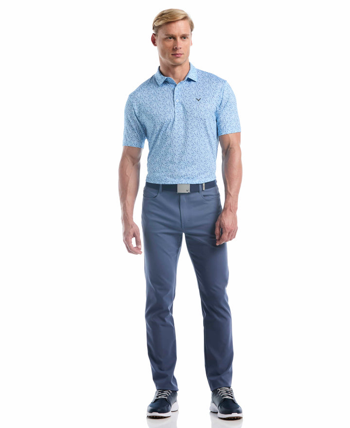 Confetti Print Golf Polo (Cerulean) 