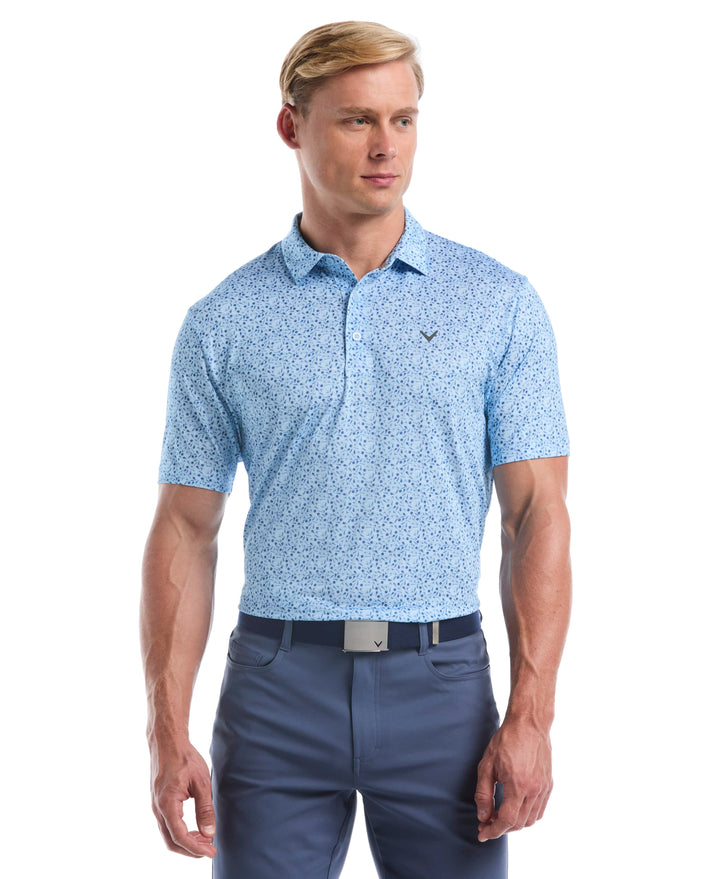 Confetti Print Golf Polo (Cerulean) 
