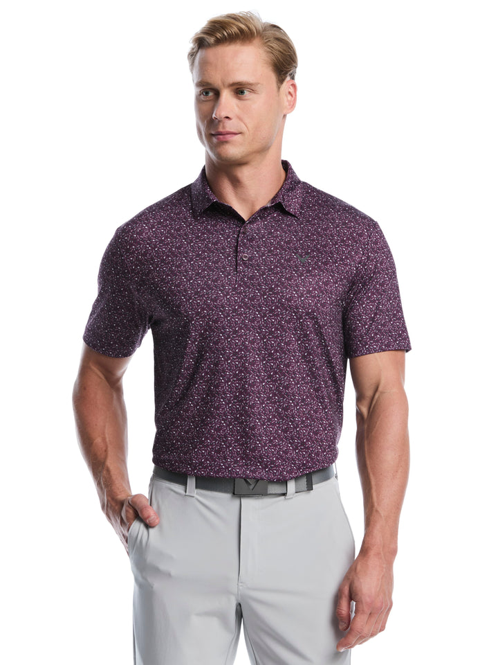Men's Course Essentials Confetti Print Polo