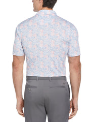 Mens Day On The Course Print Polo (Bright White) 