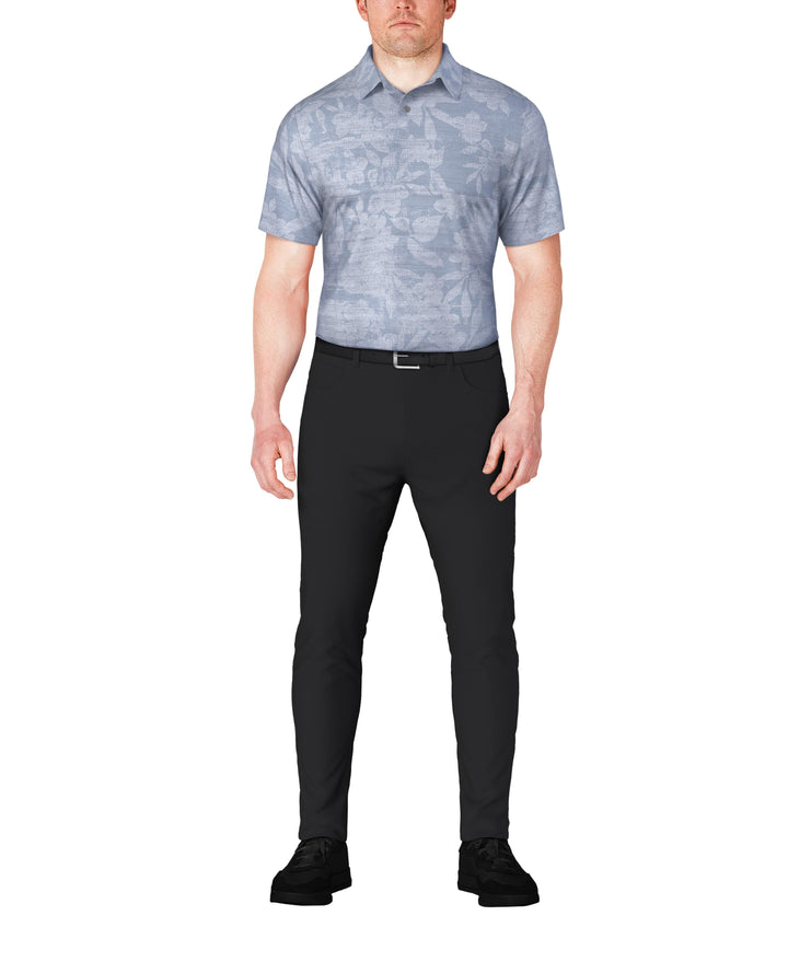 Distressed Floral Print Golf Polo (Tradewinds) 