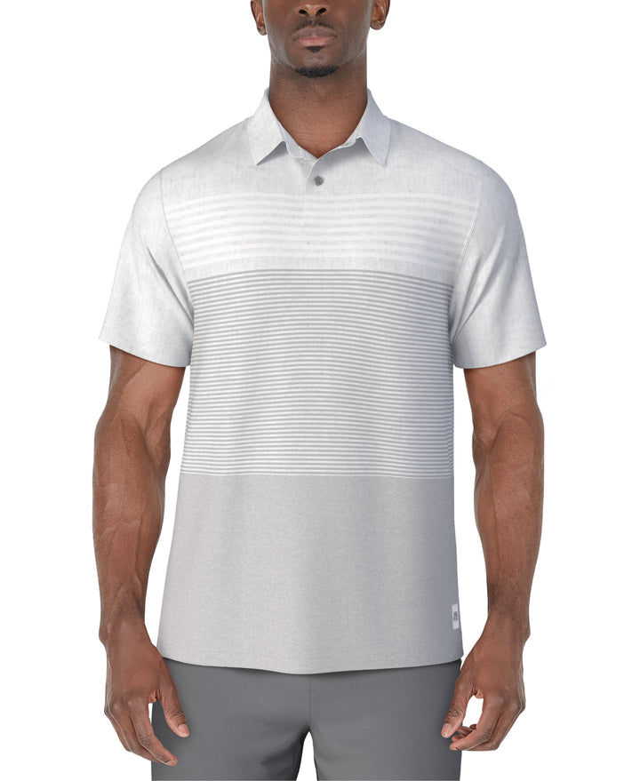 Distressed Stripe Print Golf Polo (Tradewinds) 