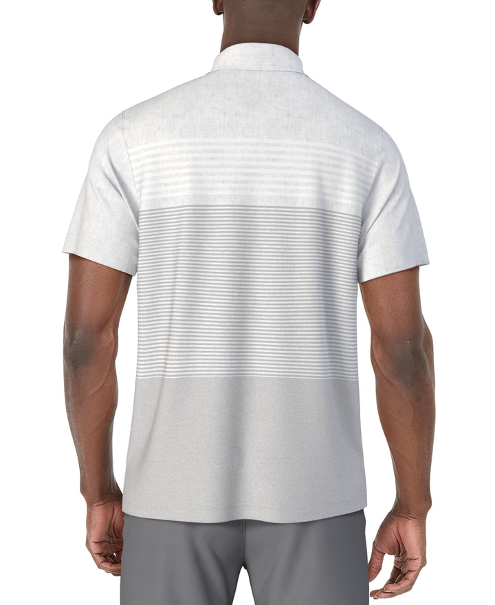 Distressed Stripe Print Golf Polo (Tradewinds) 