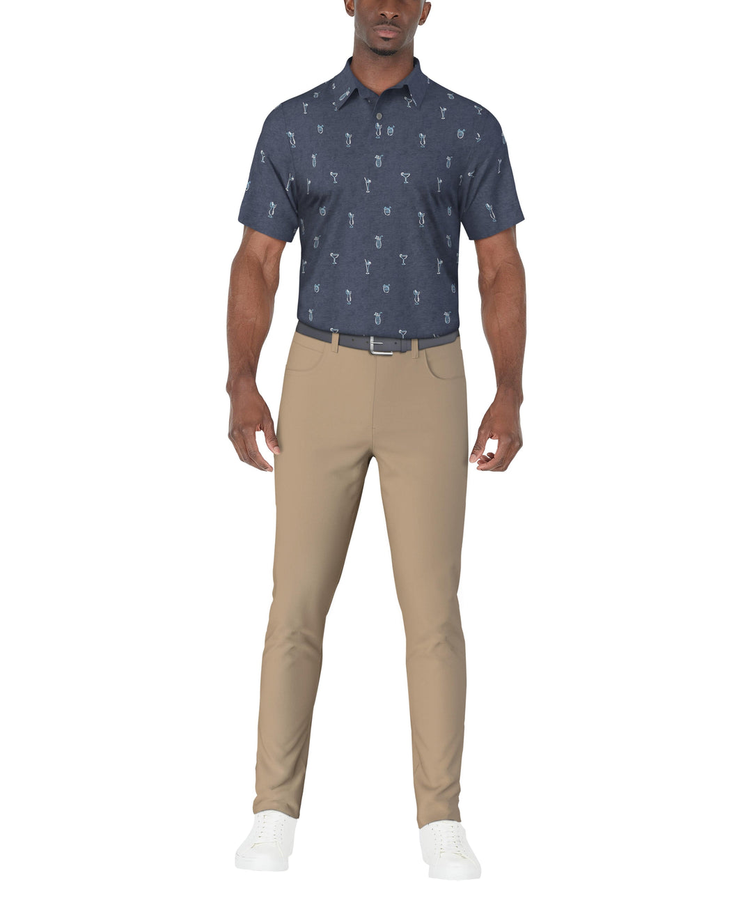 Drink Print Golf Polo (Insignia Bl Htr) 