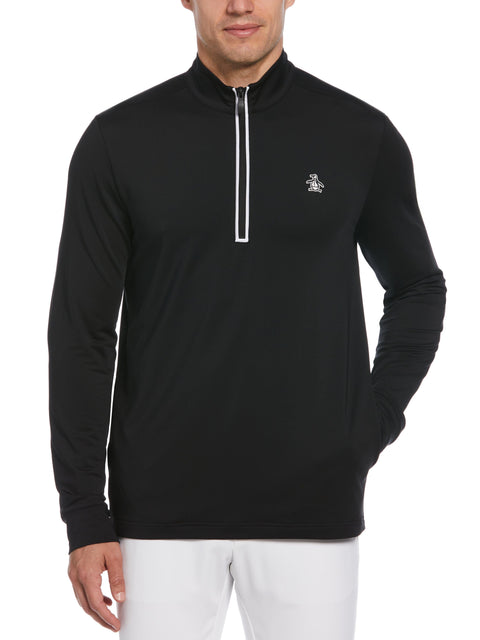 Earl 1/4 Zip Long Sleeve Golf Pullover Jumper (Caviar) 