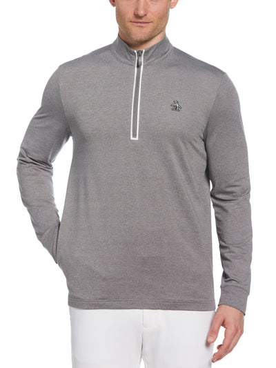 Earl 1/4 Zip Long Sleeve Golf Pullover Jumper (Quiet Gray Heather) 