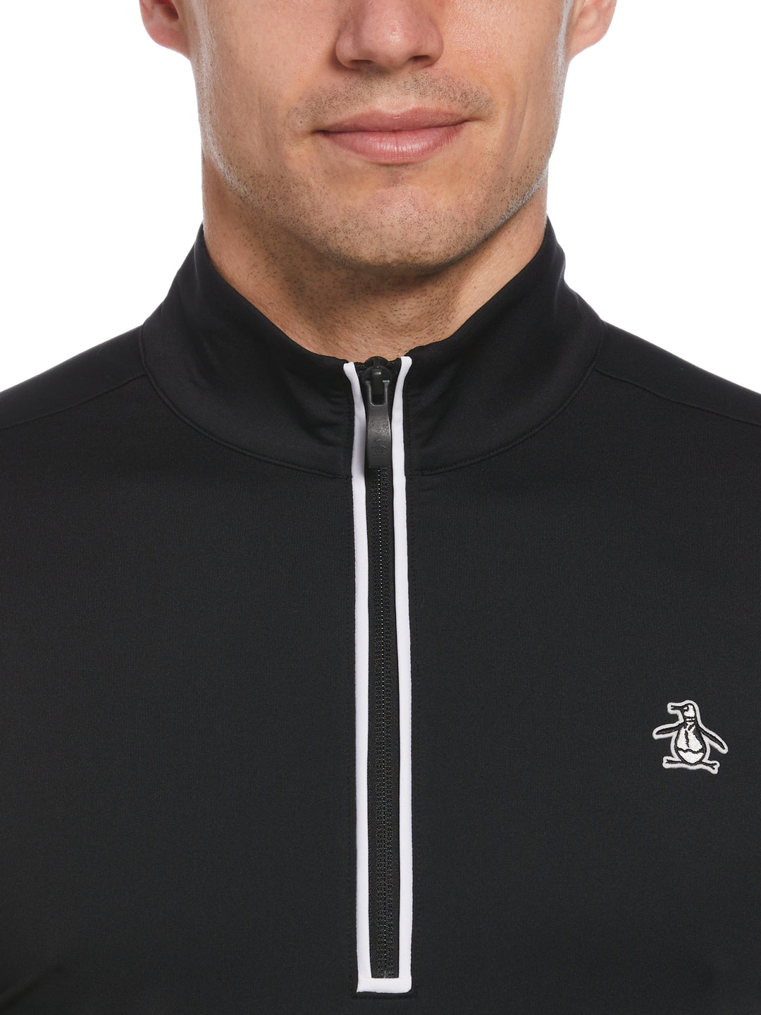 Earl 1/4 Zip Long Sleeve Golf Pullover Jumper (Caviar) 