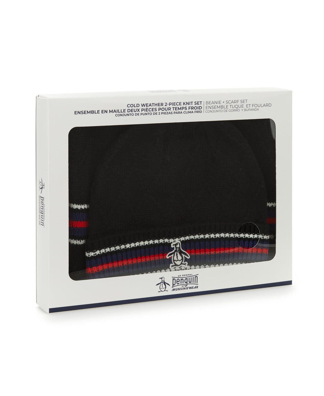 Fashion Beanie And Scarf Set (True Black) 