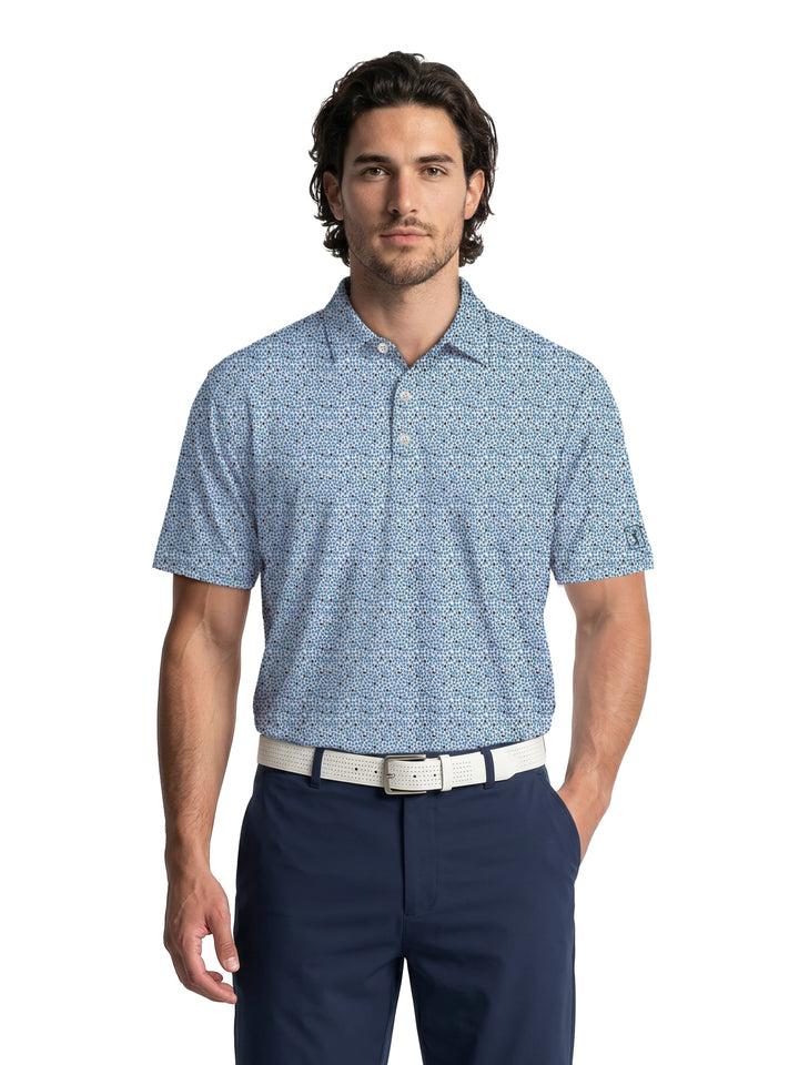 Men's Energized Abstract Floral Print Golf Polo