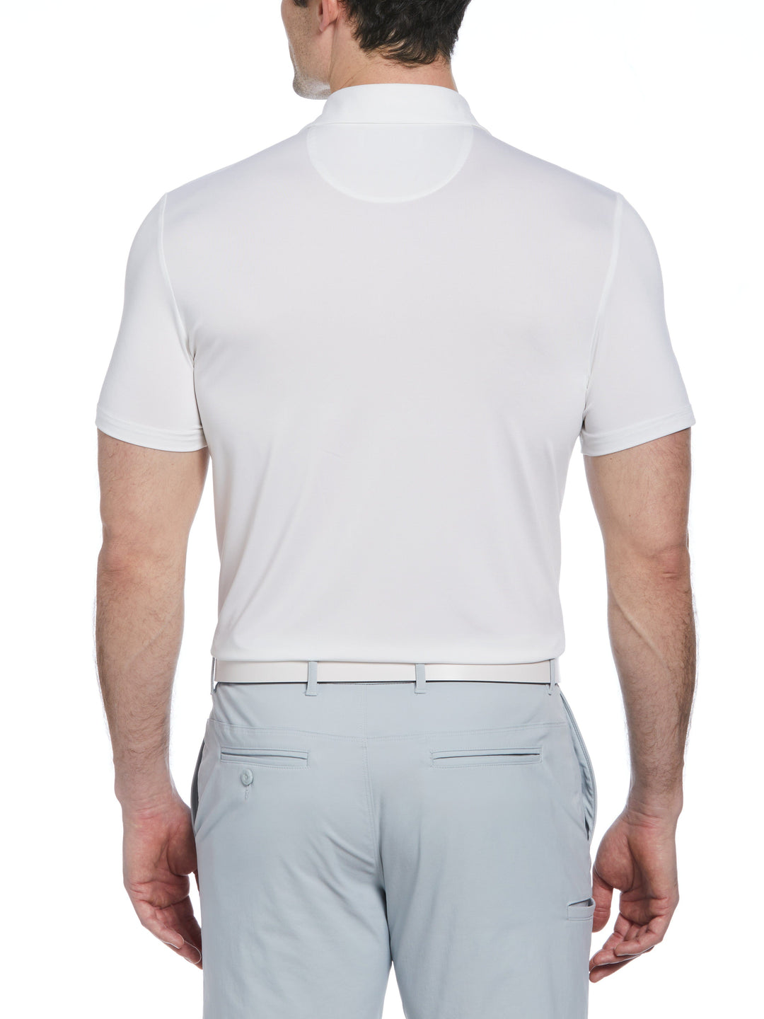 Engineered 70s Stripe Color Block Golf Polo Shirt (Bright White) 