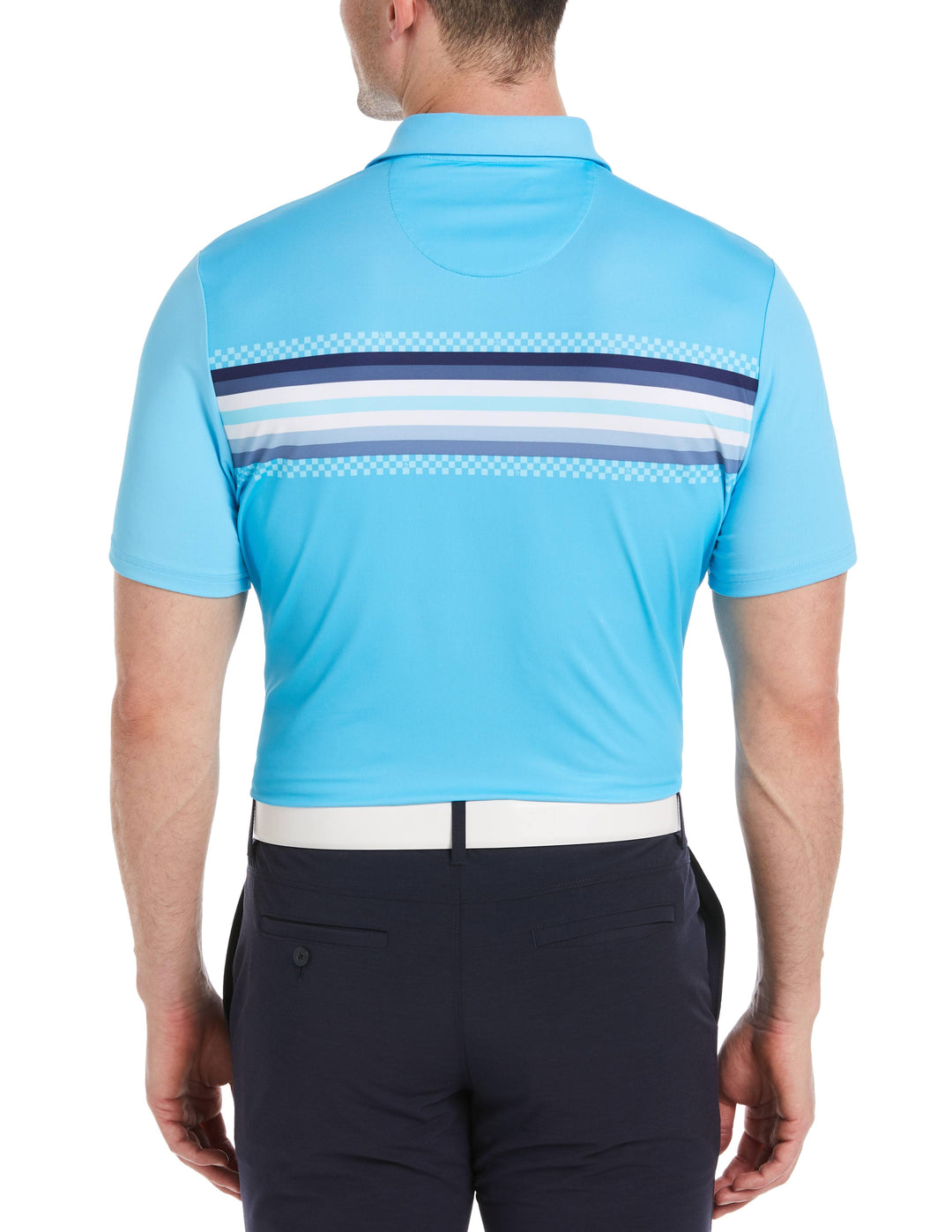 Engineered Coastal Ombre Print Golf Polo Shirt (Aquarius) 