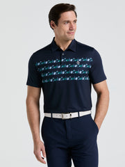 Engineered Cocktail Novelty Golf Polo Shirt (Black Iris) 