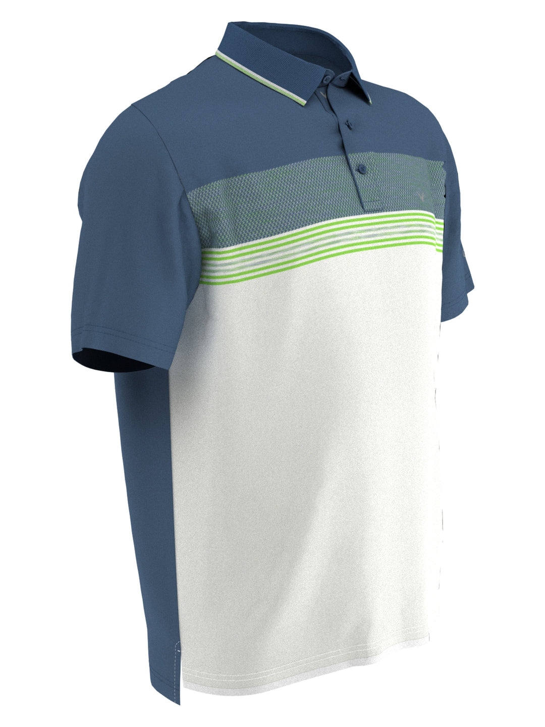 Men's Engineered Stripe and Micro Geo Print Golf Polo