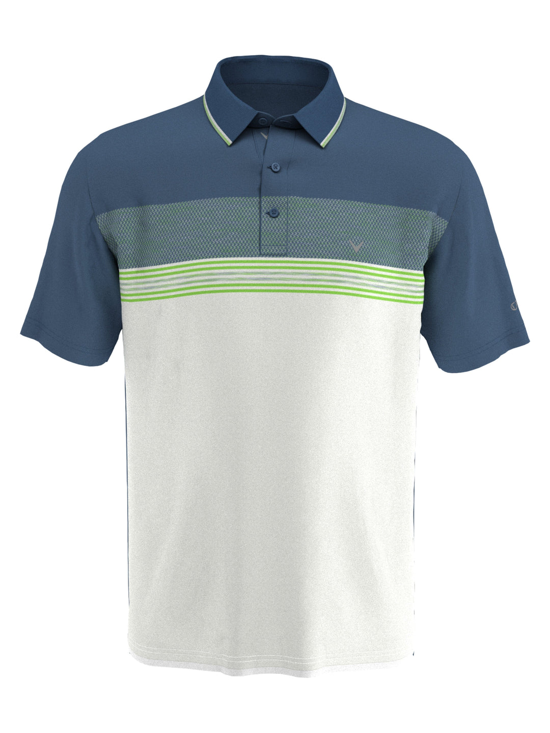 Men's Engineered Stripe and Micro Geo Print Golf Polo