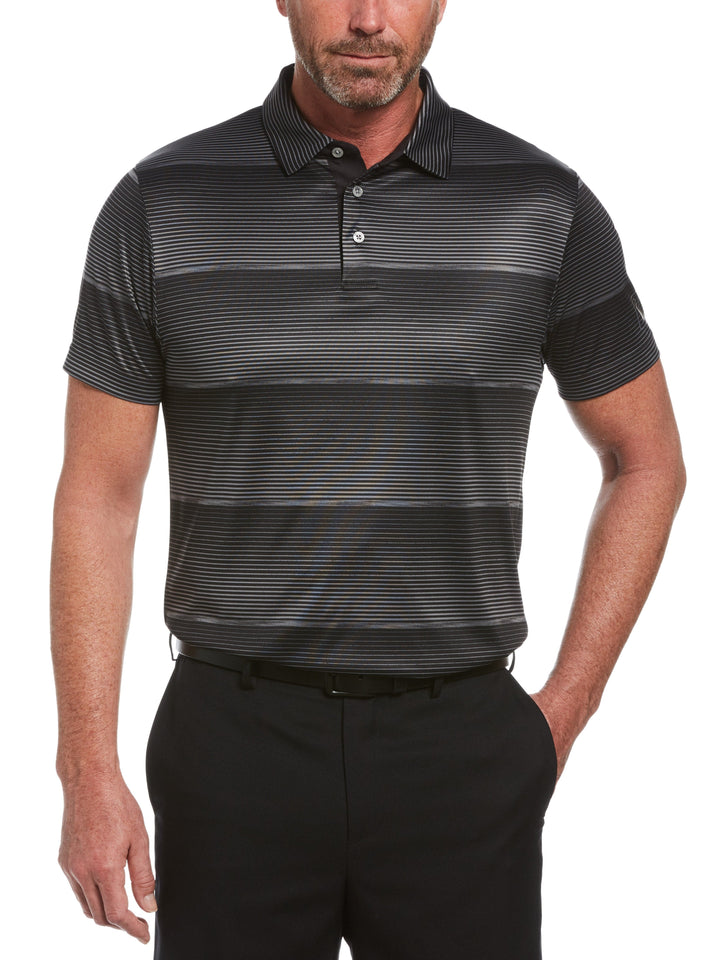 Men's Faded Space Dye Striped Golf Polo