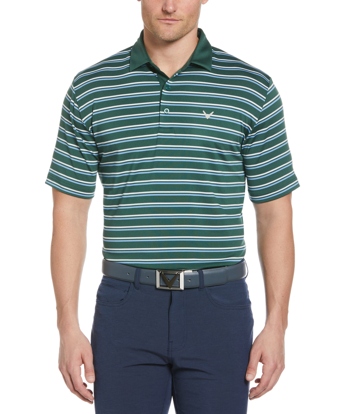 Feeder Stripe Golf Polo (Trekking Green) 
