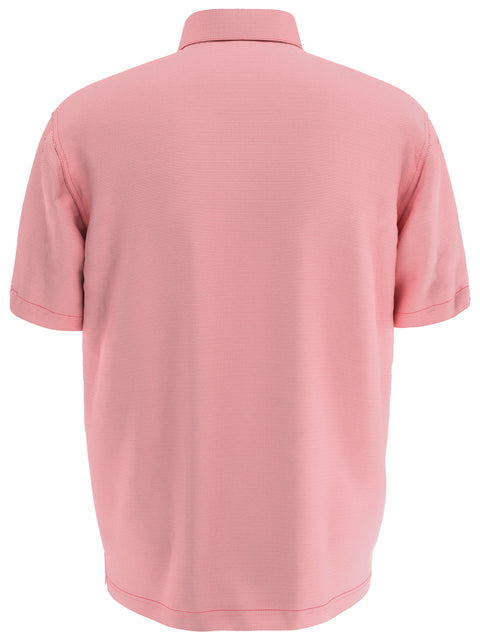 Fine Line Stripe Golf Polo (Sea Pink) 