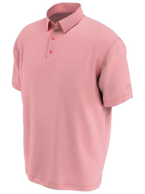 Fine Line Stripe Golf Polo (Sea Pink) 