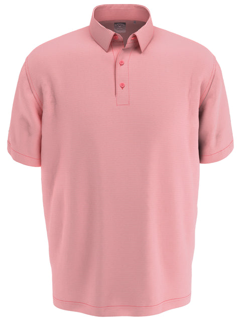 Fine Line Stripe Golf Polo (Sea Pink) 