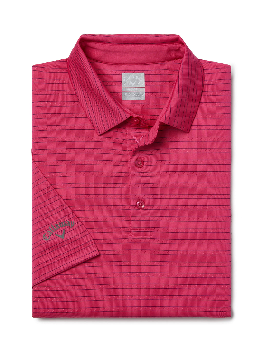 Mens Fine Line Ventilated Stripe Golf Polo Shirt (Lilac Rose) 