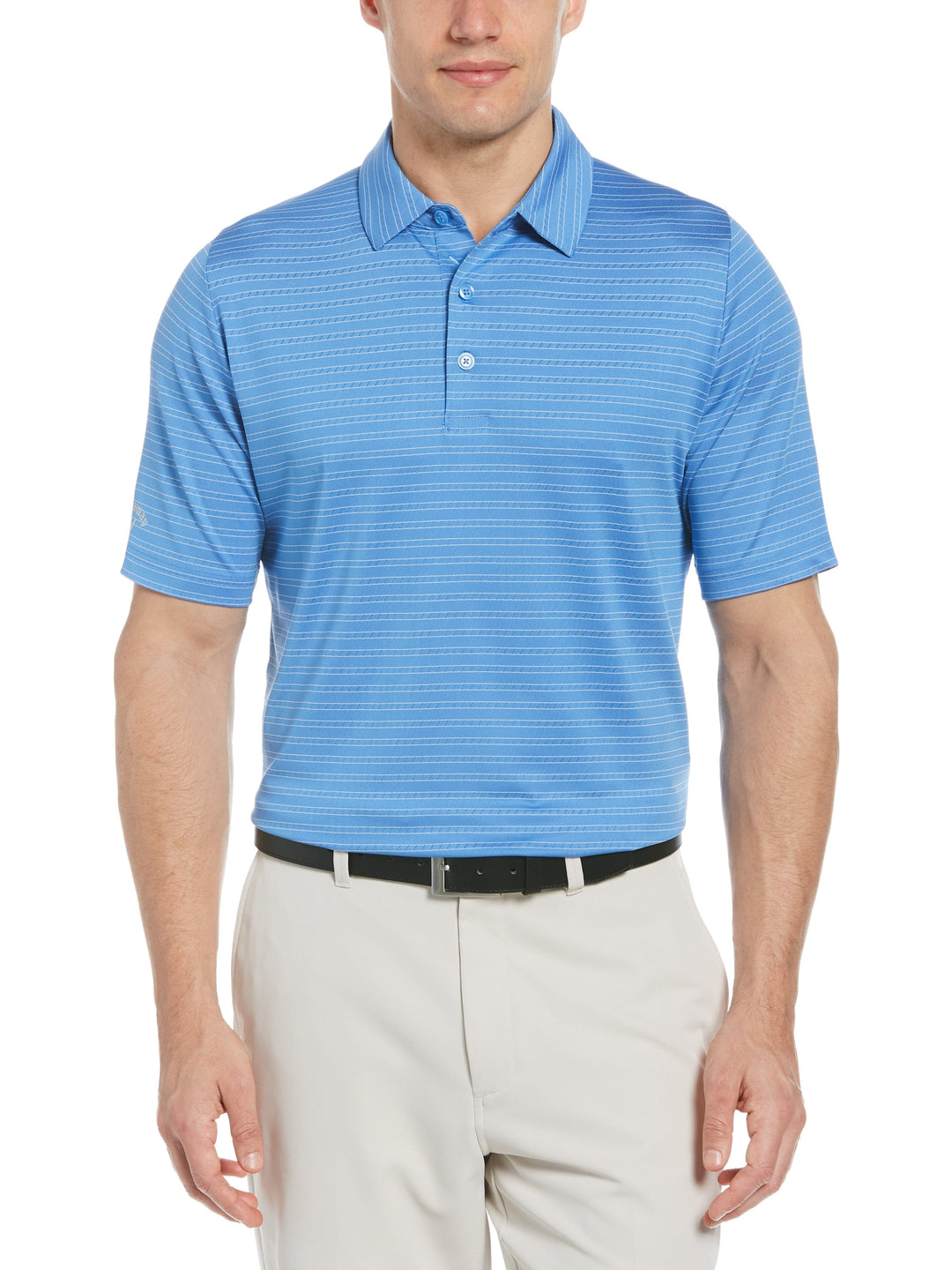 Men's Fine Line Ventilated Stripe Golf Polo