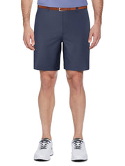 Men's Flat Front Active Waistband Horizontal Golf Print Short