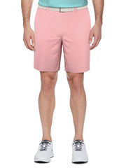 Men's Flat Front Active Waistband Horizontal Golf Print Short (Plumeria) 