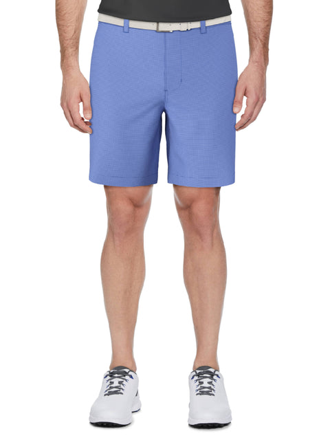 Men's Flat Front Active Waistband Horizontal Golf Print Short