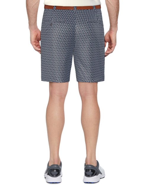 Flat Front Adjustable Waistband  Refreshments Printed  Short (Blue Indigo) 