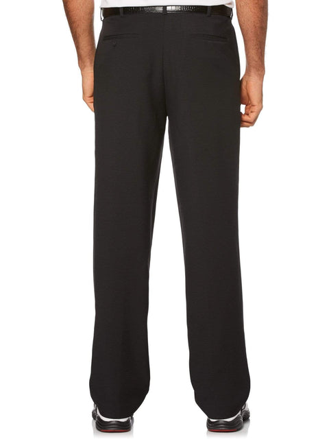 Men's Flat Front Expandable Waistband Pant - Black