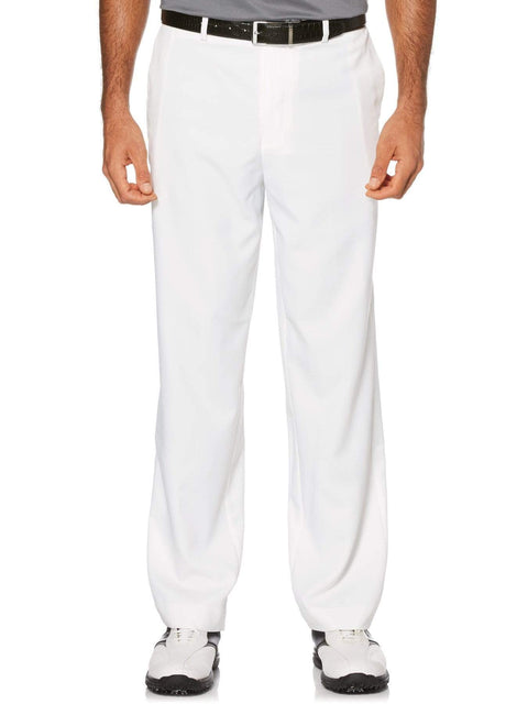 Men's Flat Front Expandable Waistband Pant - White