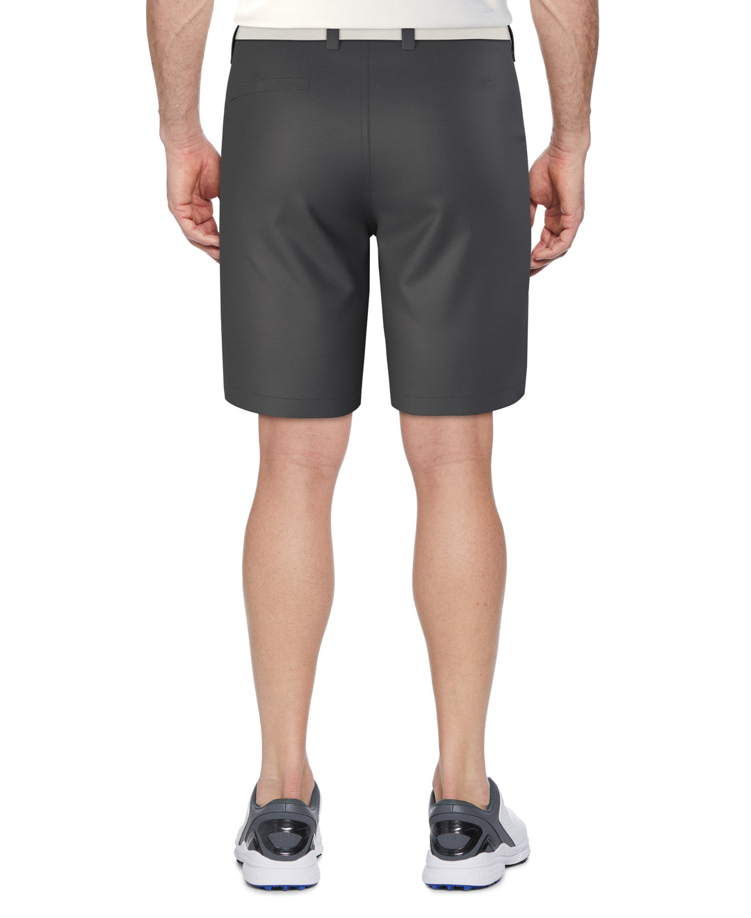 Flat Front Horizontal Textured Golf Short (Dk Grey Htr) 