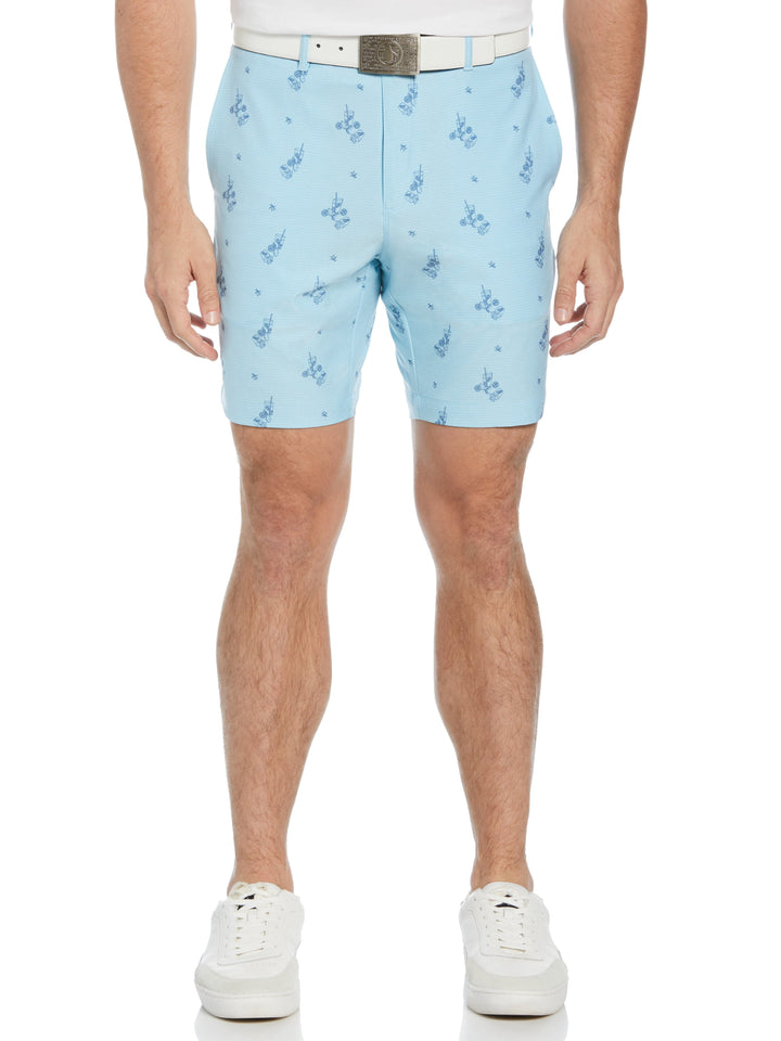Men's Flat Front Lemonade Print 8" Golf Short