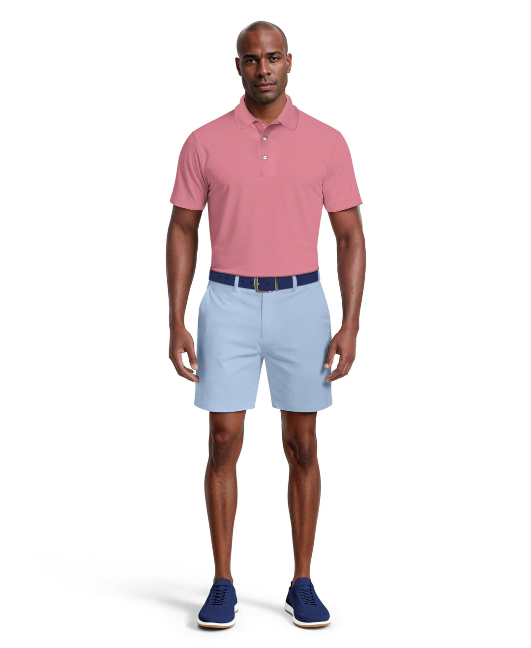 7" Solid Active Waist Performance Stretch Golf Short (Chambray Blue) 