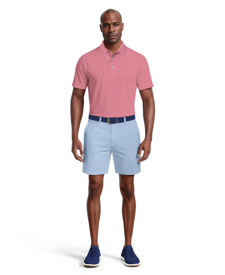 7" Solid Active Waist Performance Stretch Golf Short (Chambray Blue) 